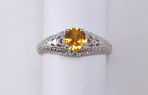 Golden sapphire ring